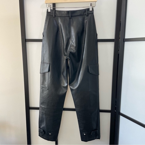 [2] Aritzia Wilfred Faux Leather Cargo Pocket Jogger Cinched Ankle - Picture 3 of 14